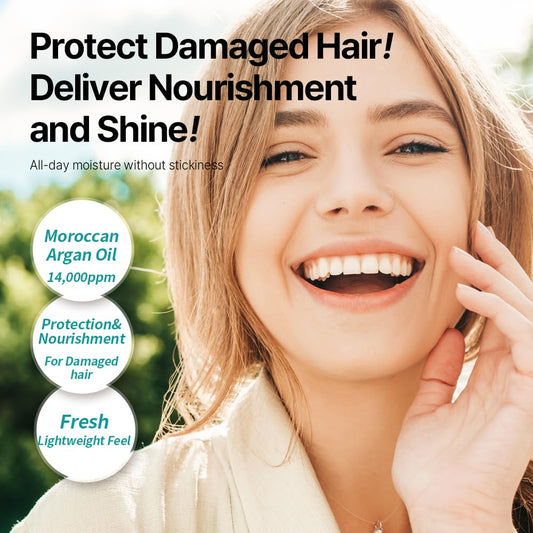 JHP Cosmetics Argan Serum apply-on-hair demonstrates quick absorption for smoother strands