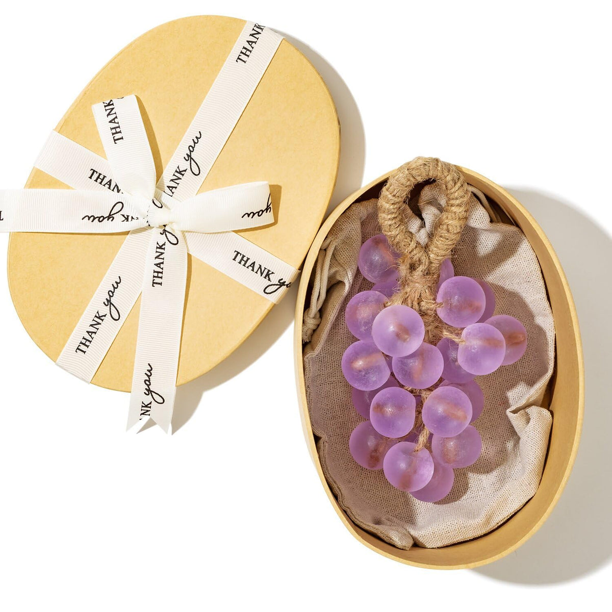 JHZHONG grape soap on a rope close-up showing lifelike grape cluster detail for stylish bath decor