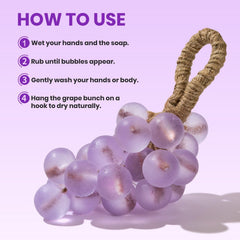JHZHONG grape soap on a rope with a fruity aroma offering a gentle wash experience