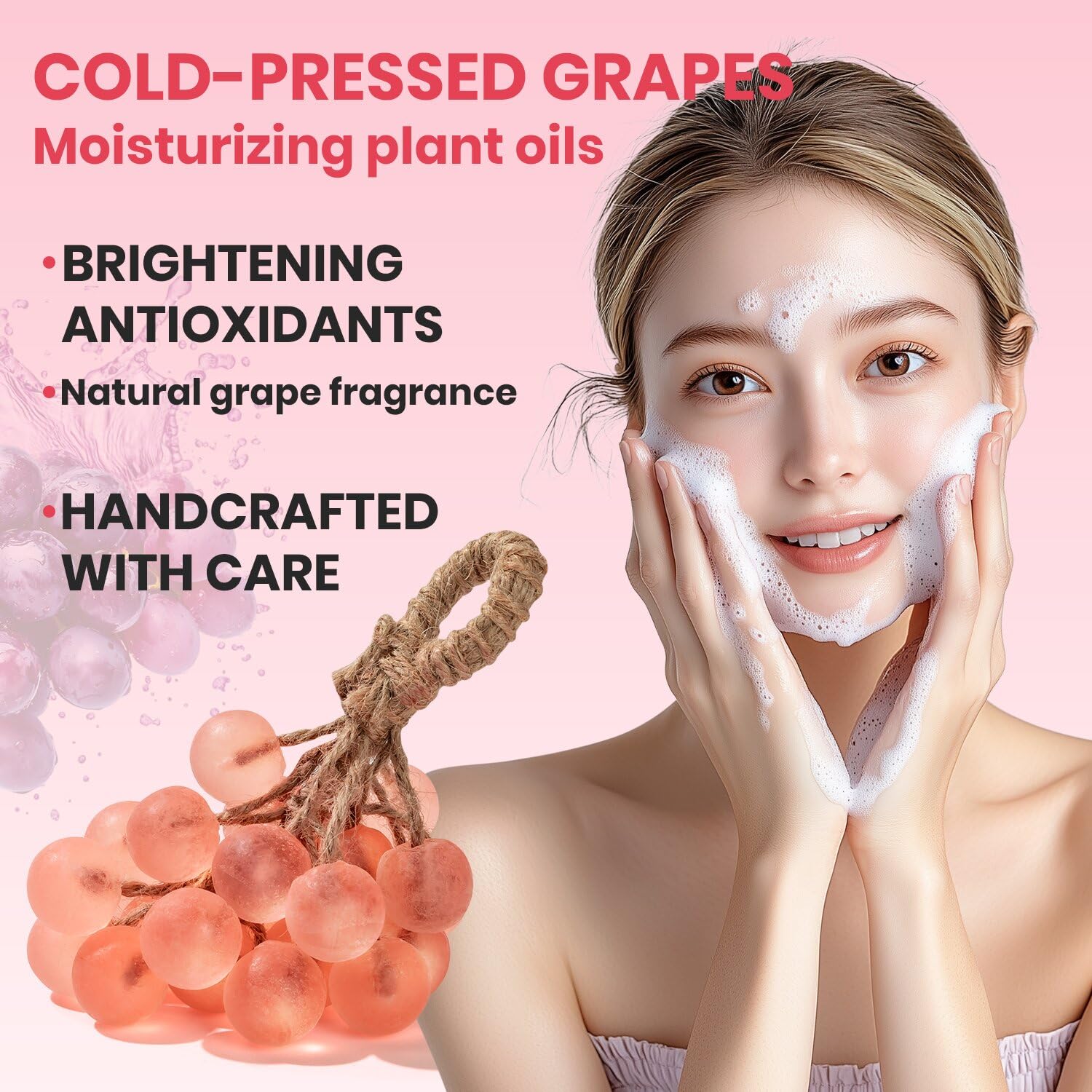 JHZHONG handmade grape cluster soap detail highlights lifelike design for stylish bathrooms.