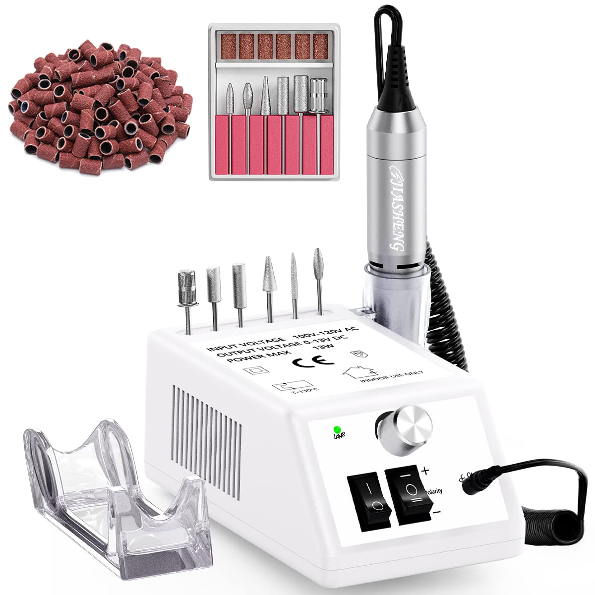 Jiasheng nail drill 20000rpm front view for efficient acrylic shaping