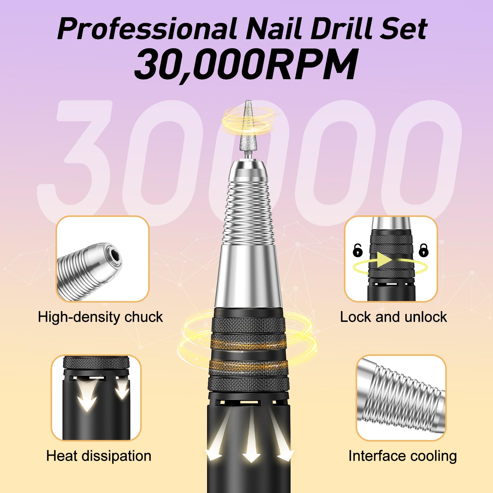 Jiasheng professional nail drill ideal for salon and at-home manicures