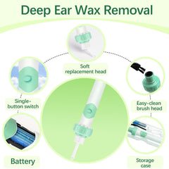 JICICUXI soft silicone spoon with washable tips for safe ear care.