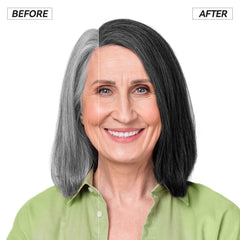 JIESSIA application with gloves demonstrates easy gray coverage at home
