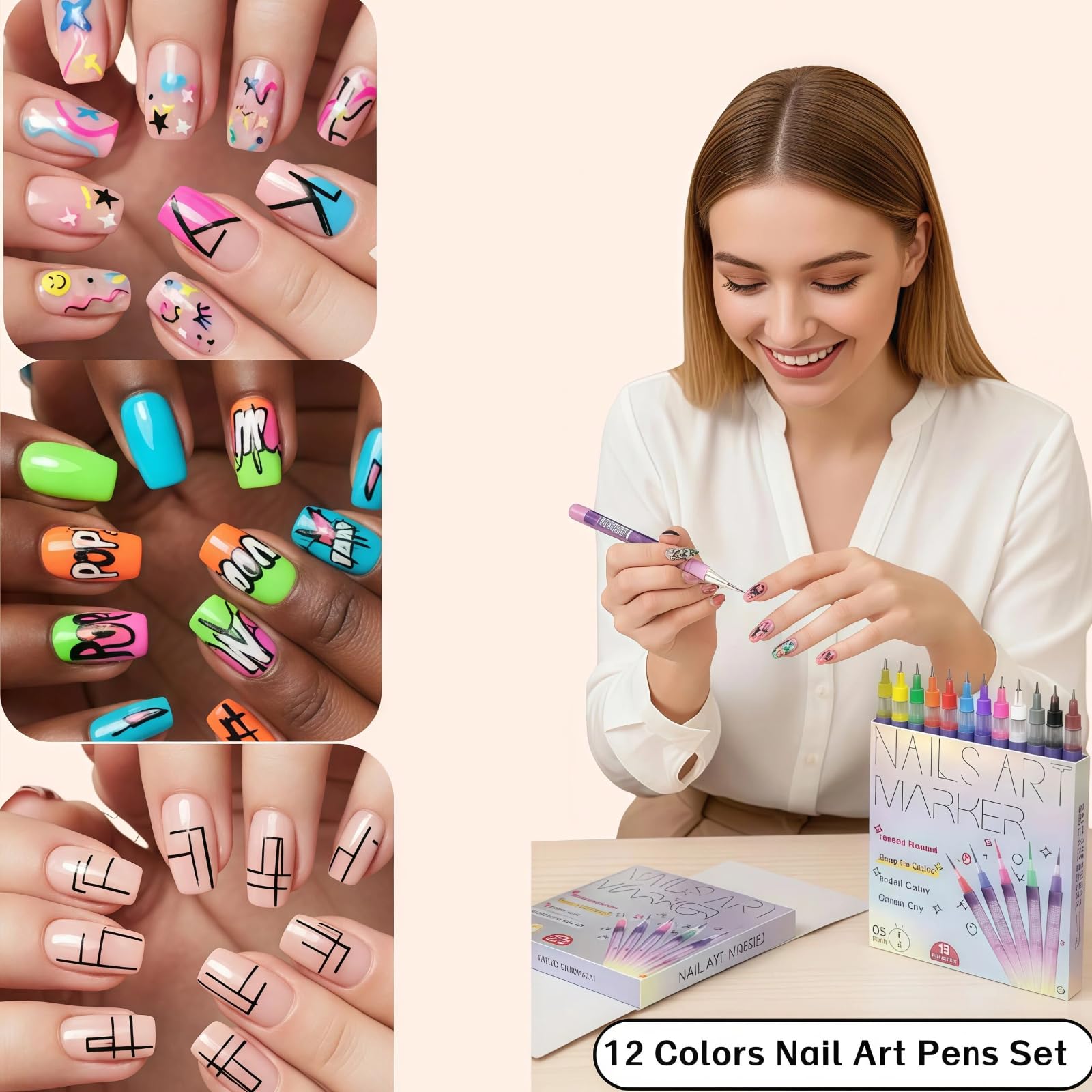 JIJOE Nail Art Pen Set beginner-friendly use for quick nail decoration