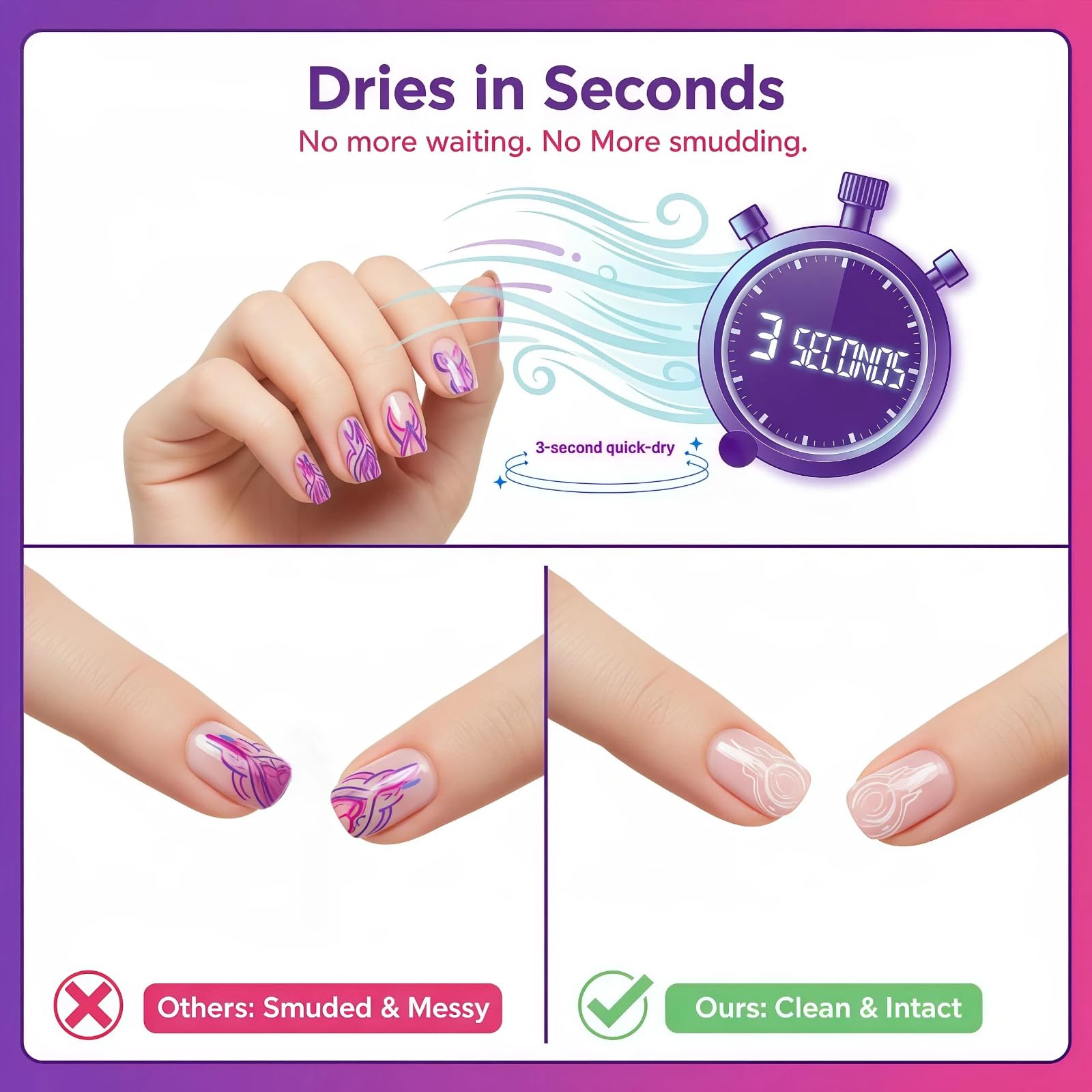 JIJOE Nail Art Pen Set precision lines enable clean decorative patterns