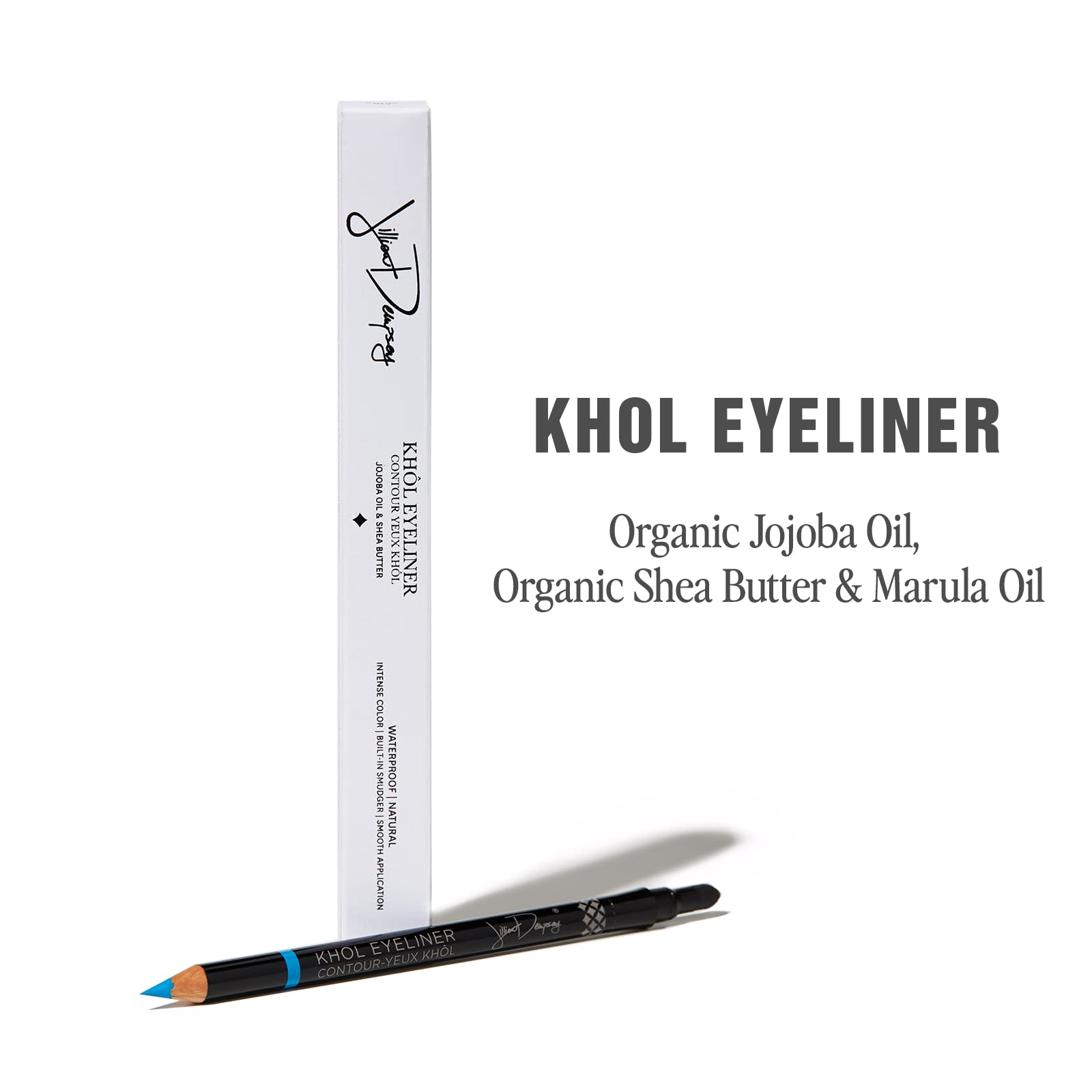 Built-in smudger on Jillian Dempsey Khol Eyeliner enables easy blending