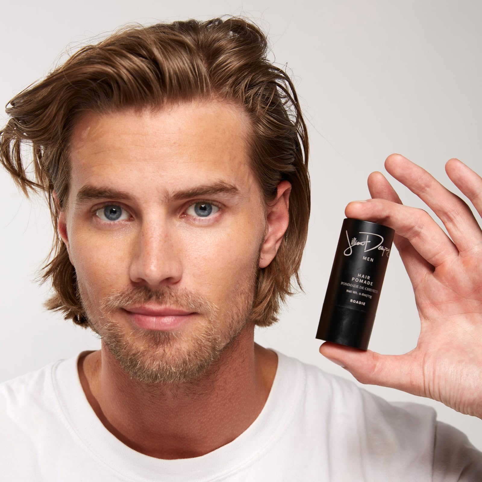 Warm hands activate Roadie pomade for easy distribution and smooth control.