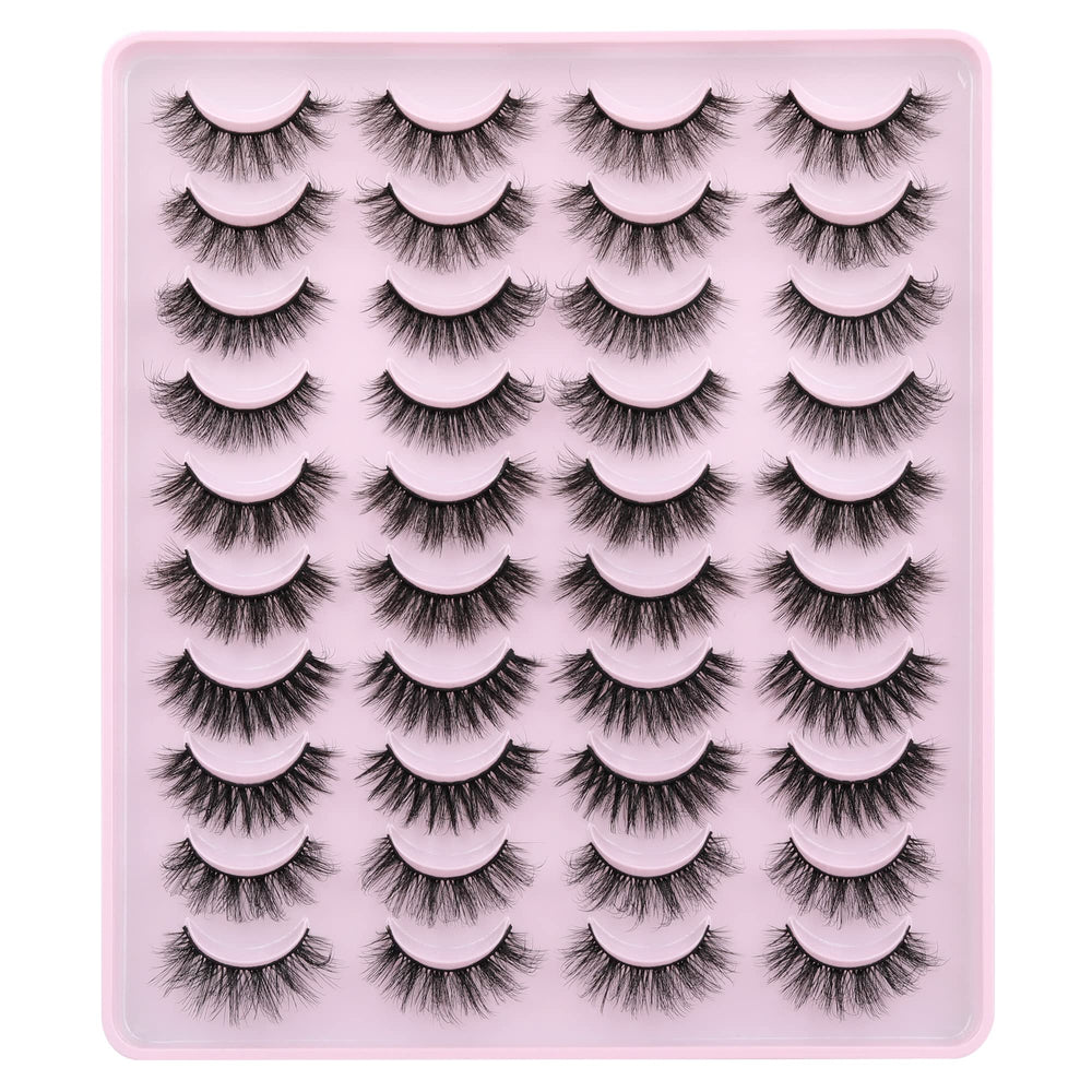 JIMIRE false eyelashes natural fluffy wispy 5D 14–18mm for everyday balance.