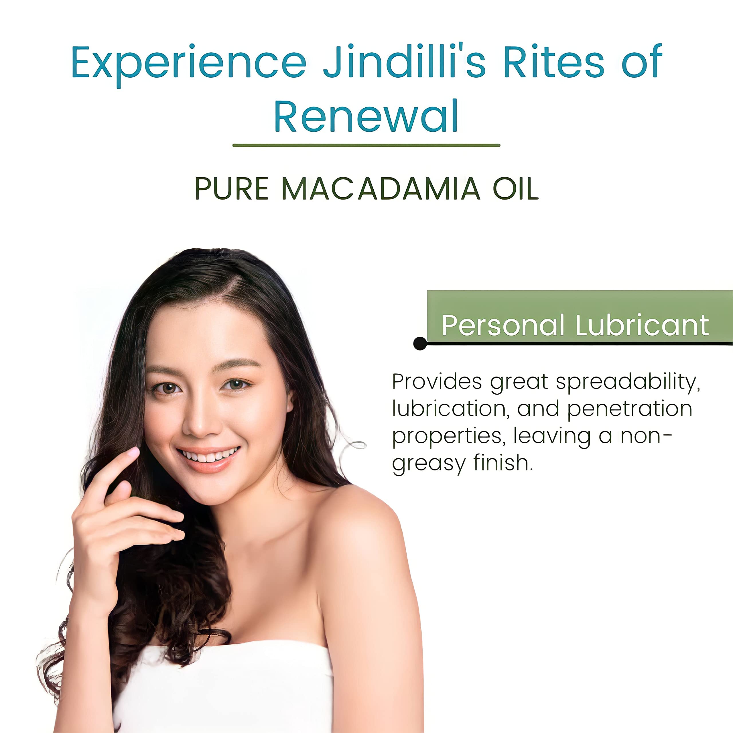 Jindilli Macadamia Oil massage glide demonstrates silky, non-greasy feel.