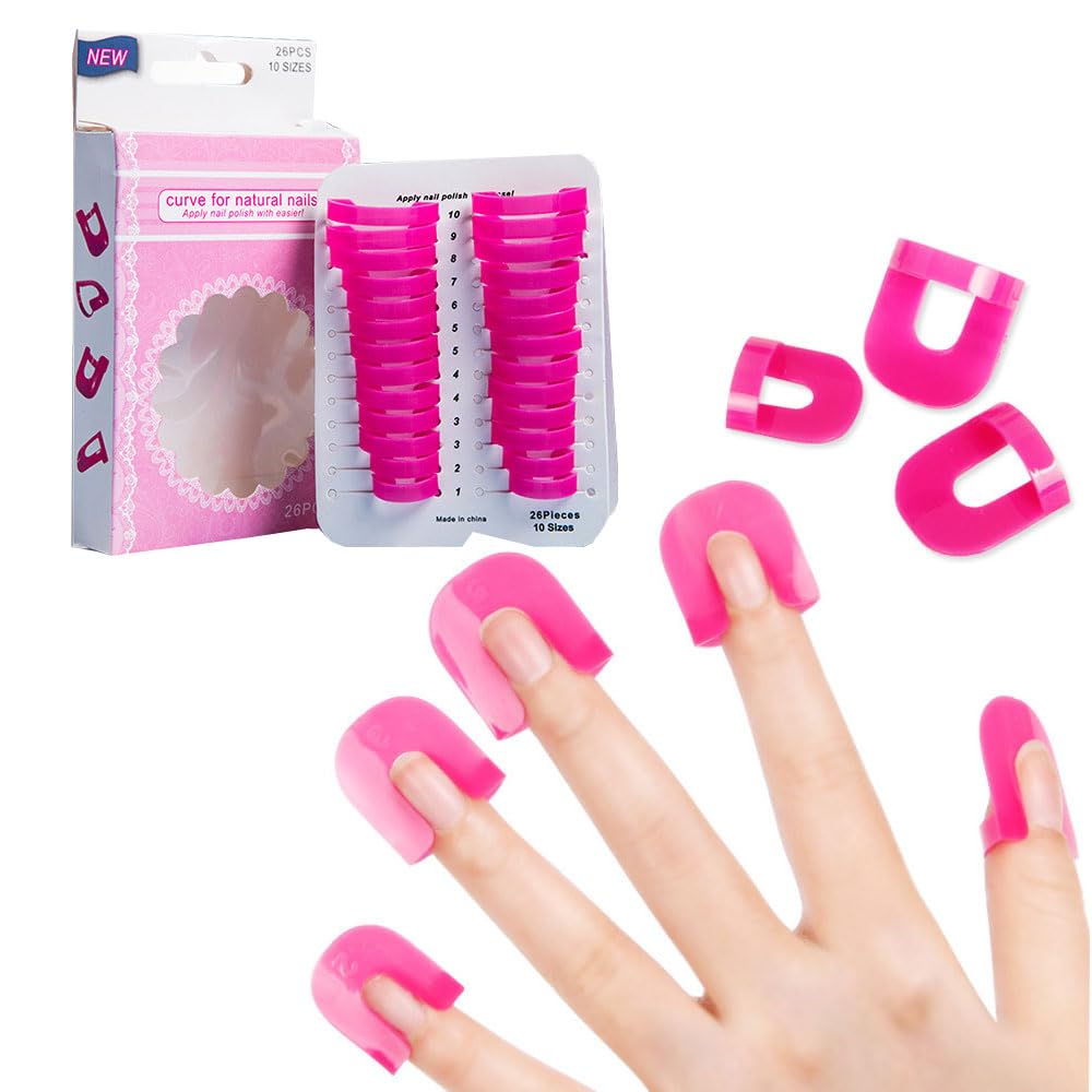 JINOARC rose red nail polish clip prevents overflow during drying.