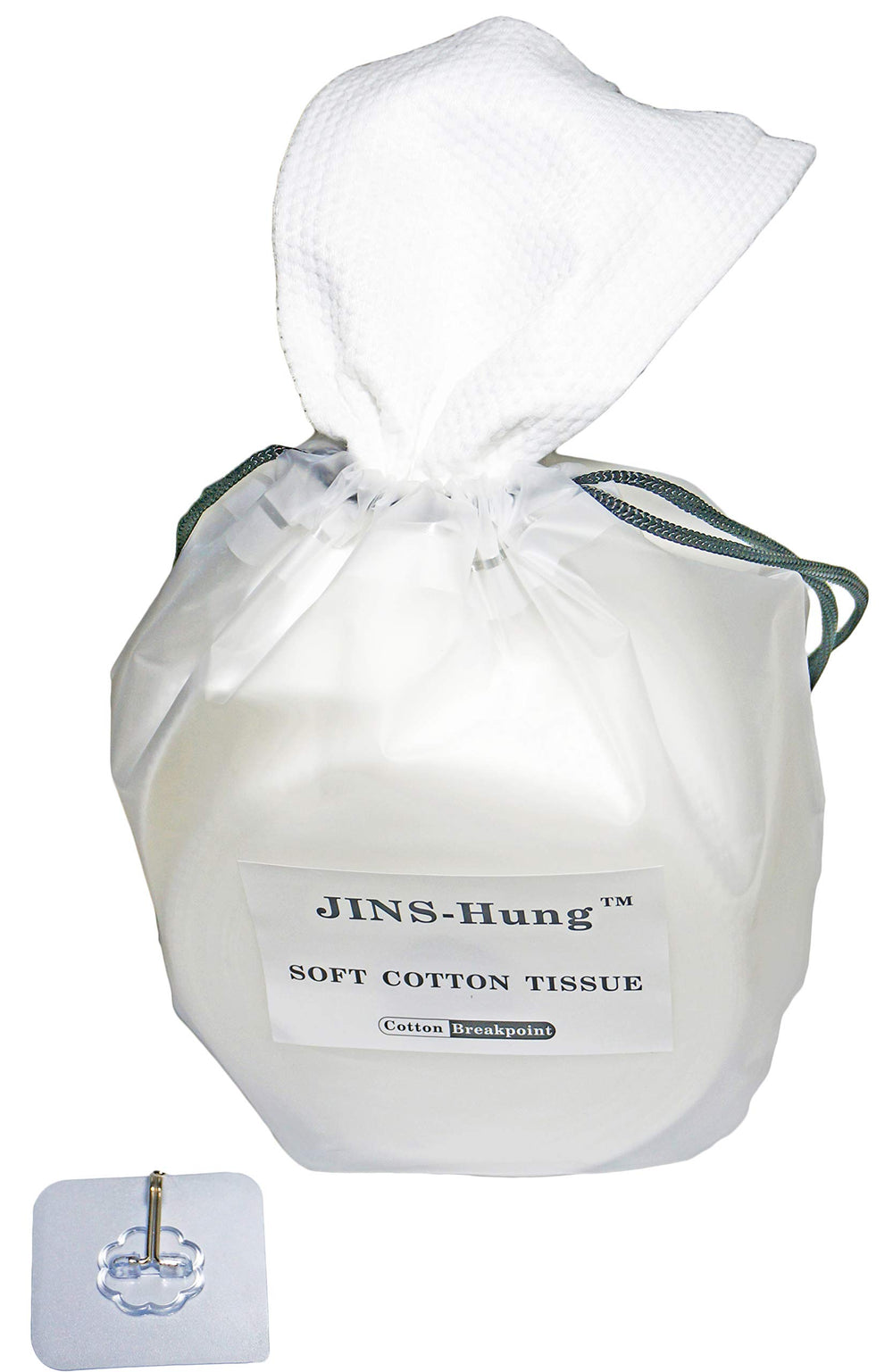JINS-Hung free self-adhesive hook included for convenient mounting.