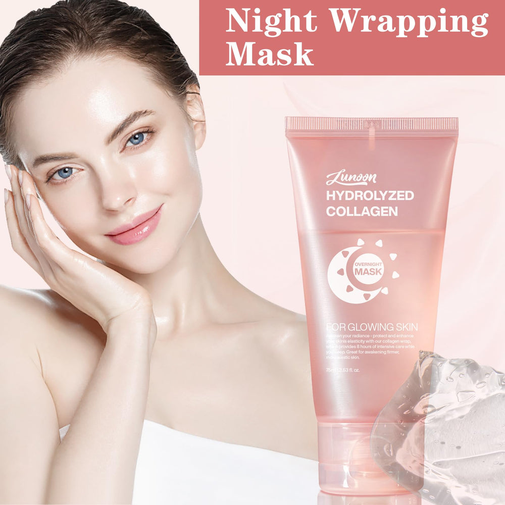 Closeup of JISKG collagen night wrap mask jar showing rich texture