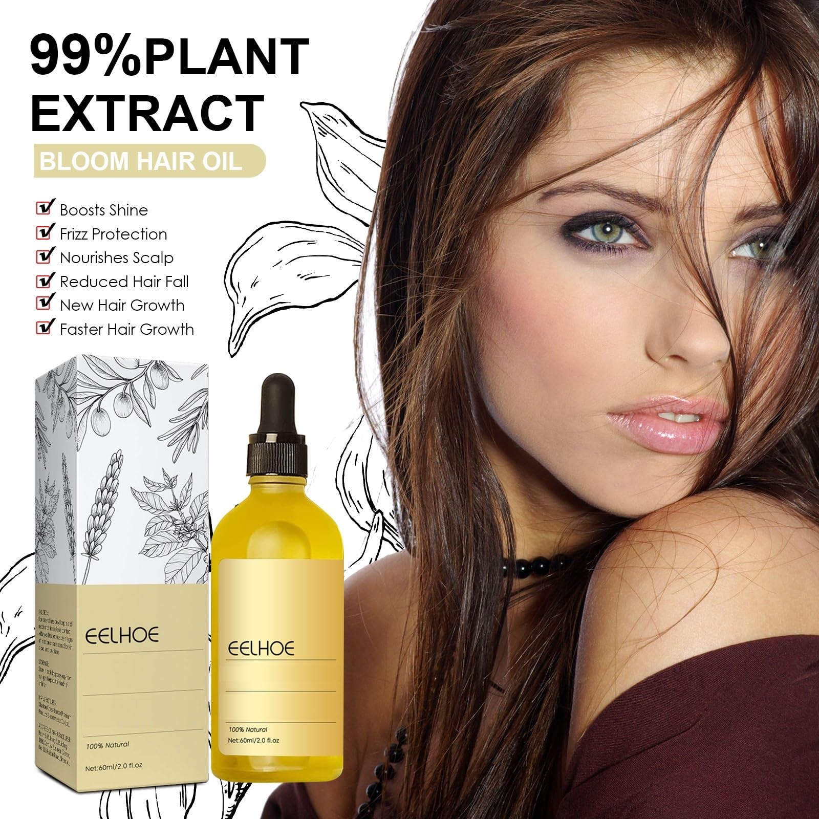 JISKG EELHOE oil drops on scalp promoting hair vitality