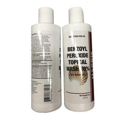 Jitonrad Harris Pharma 10% benzoyl peroxide wash, close-up of the 2-bottle pack for value.