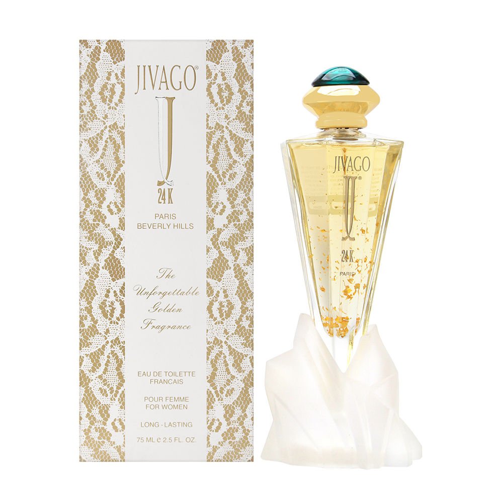 Jivago 24k EDT spray bottle closeup, premium fragrance for everyday wear.