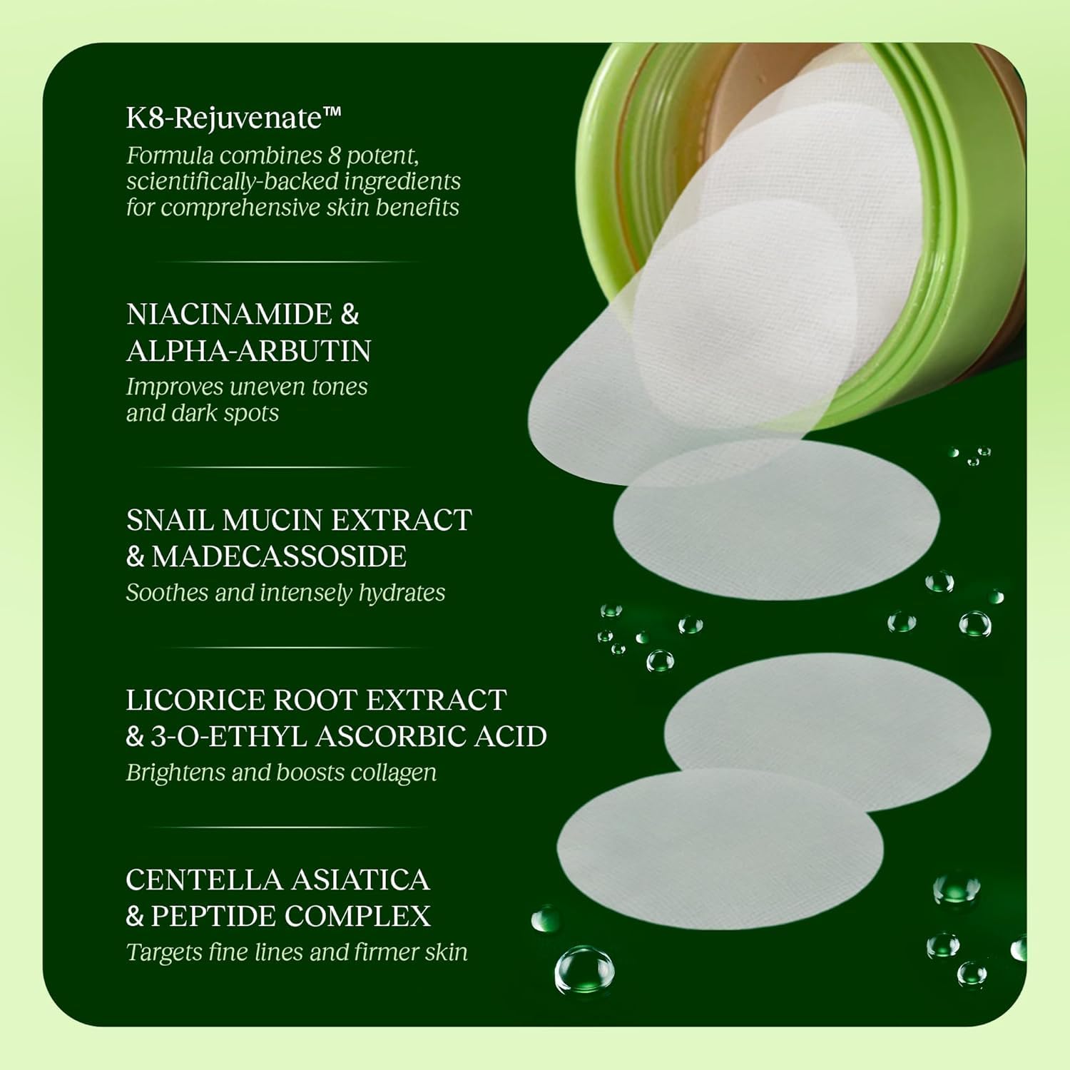 Niacinamide component close-up hinting at brighter, more even skin tone.