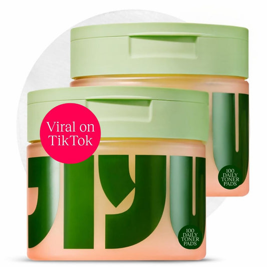 JiYu Toning Polish Pads two-pack packaging shown for daily hydration and complexion refresh.