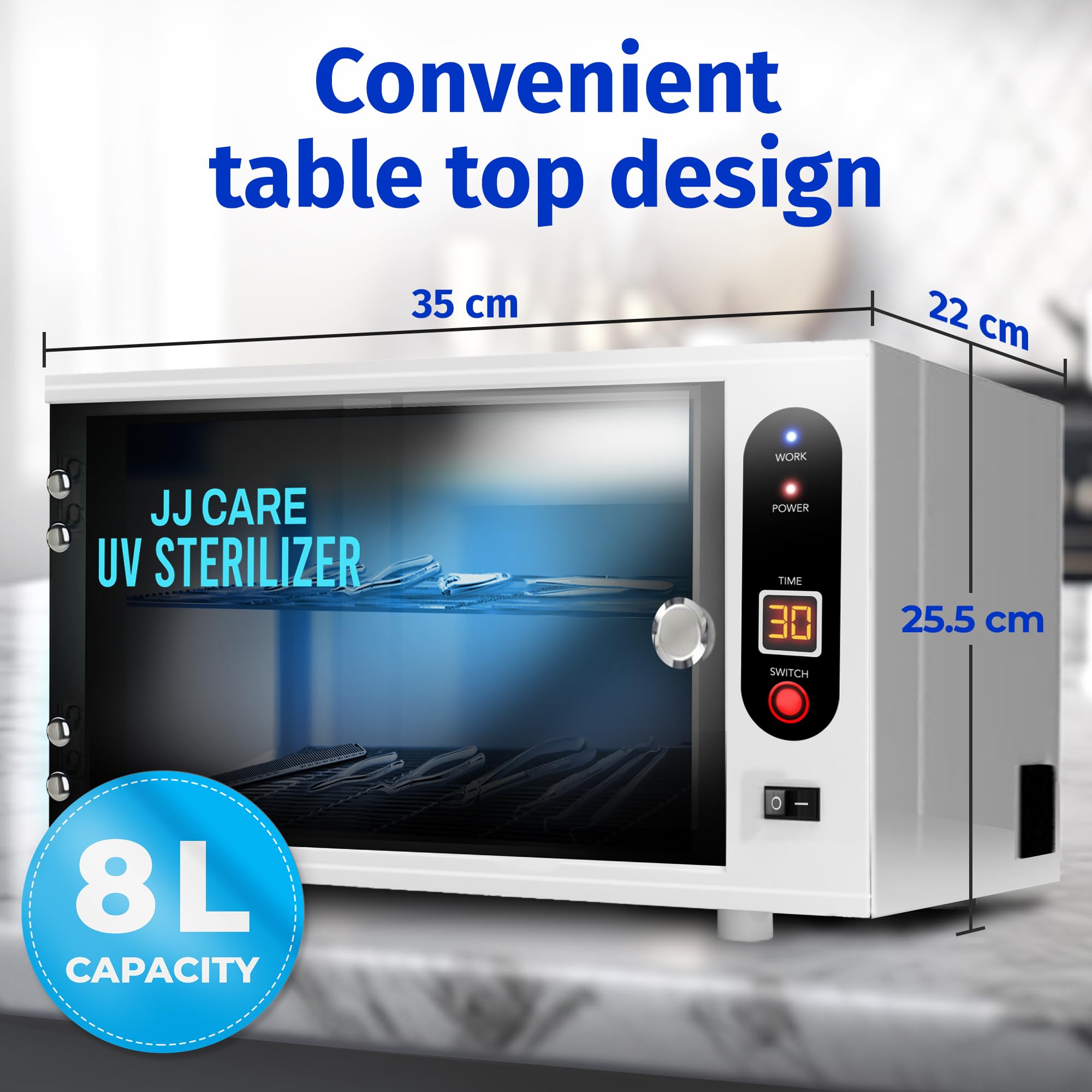 JJ CARE UV sterilizer removable trays for flexible storage