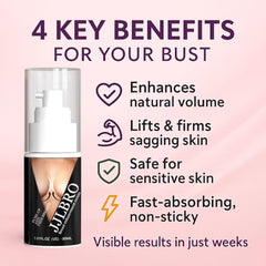JJLBRO Breast Enhancement Cream packaging shot highlights unscented, daily-use design