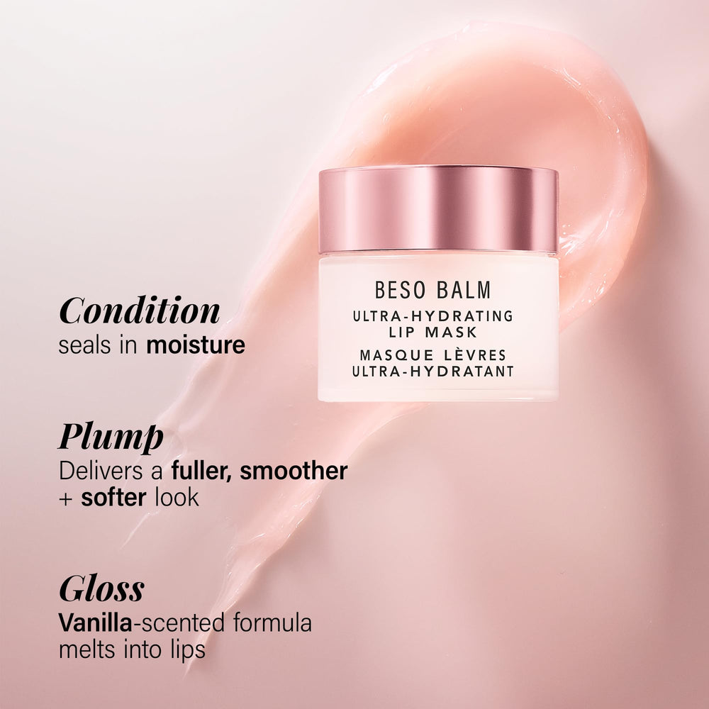 JLO BEAUTY Beso Balm Overnight Sleep Mask nourishes lips while you rest.