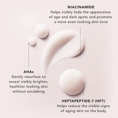 JLO BEAUTY Body Serum texture on skin demonstrates immediate refinement and smoothness.