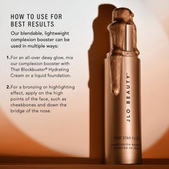 JLO Beauty Complexion Booster Rose Gold shimmer over skin
