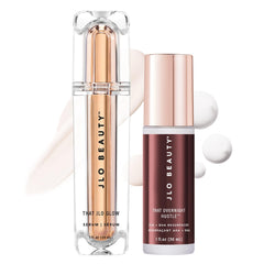 JLO BEAUTY day-night serum set bottles for round-the-clock glow and firming