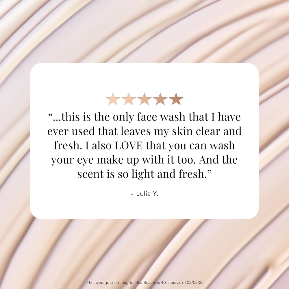 JLO Beauty Gel Cream Face Wash non-comedogenic design for daily use