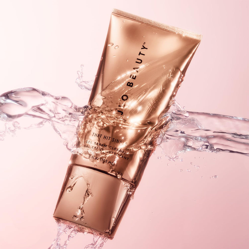 JLO Beauty Gel Cream Face Wash premium packaging on display
