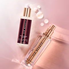 JLO BEAUTY glow-look on vanity captures aspirational daily skincare ritual