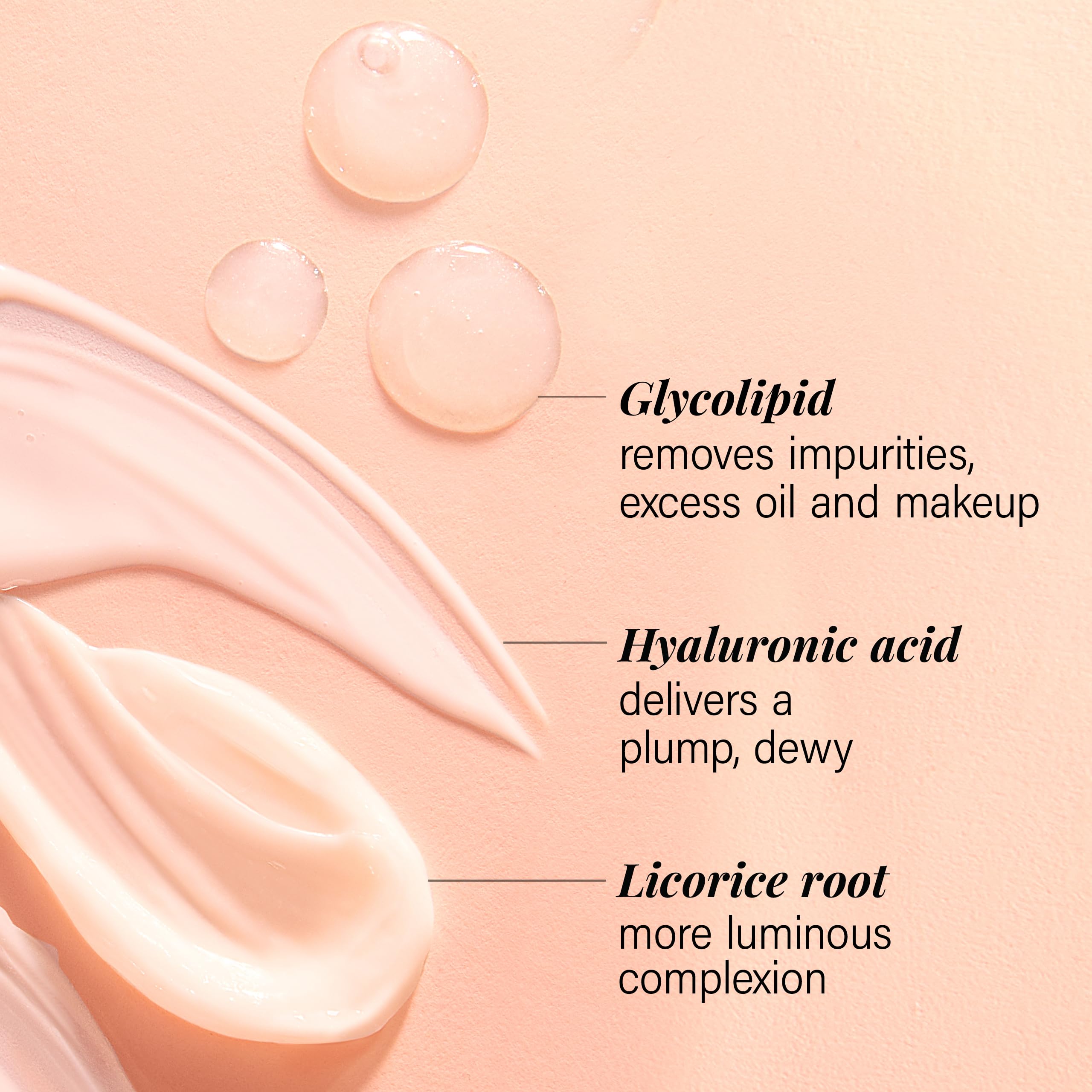 JLO BEAUTY Serum texture close-up highlights lightweight hydration.