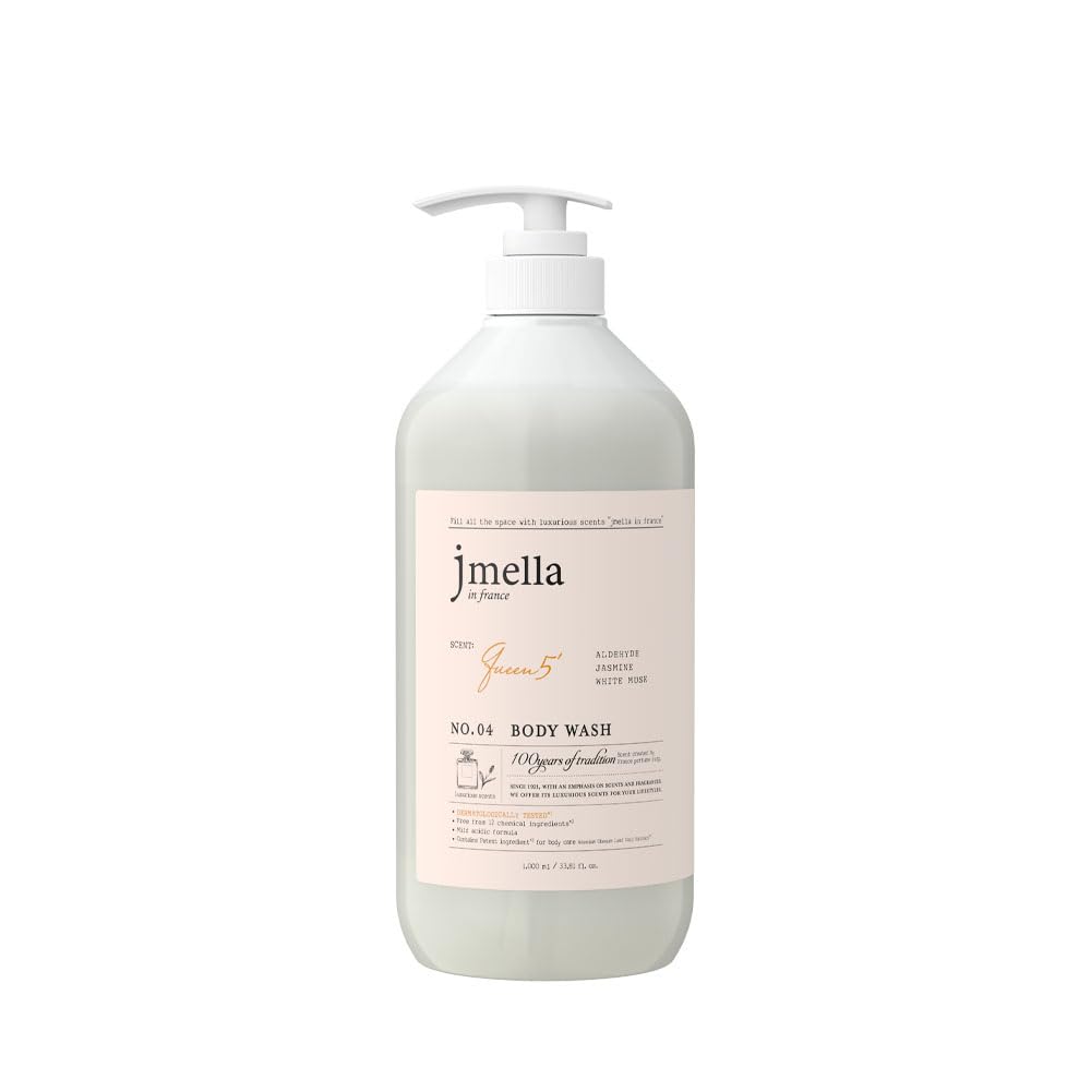 jmella Queen5 Body Wash bottle showcasing luxury fragrance for daily use