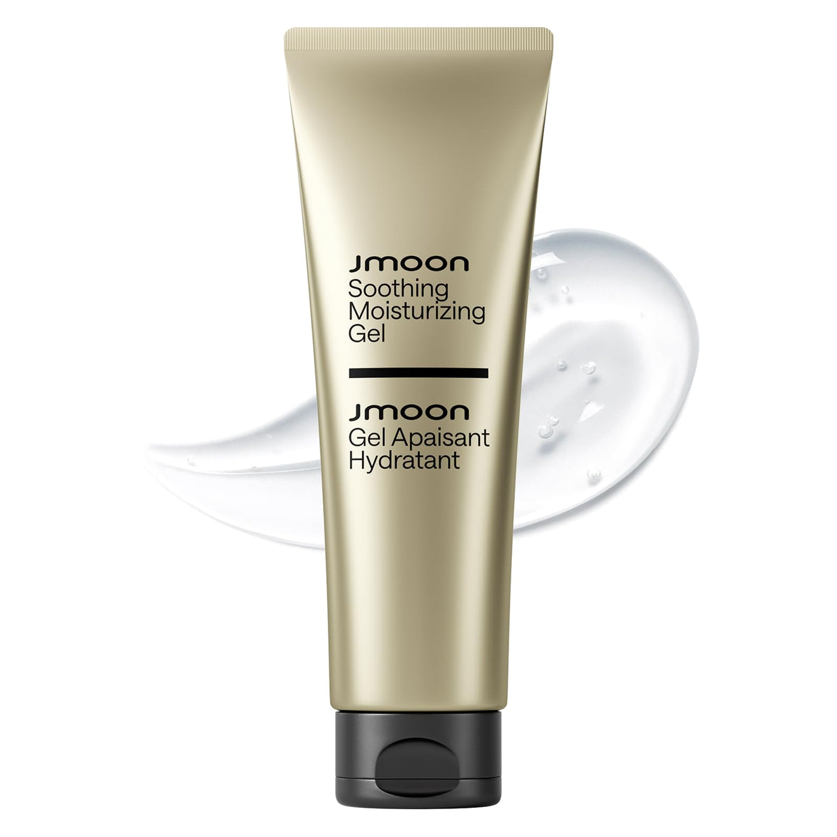 JMOON soothing moisturizing gel bottle demonstrates easy glide for facial care