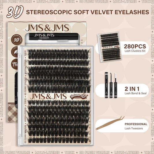 JMS&JMS kit contents spread shows 280 clusters for versatile looks.