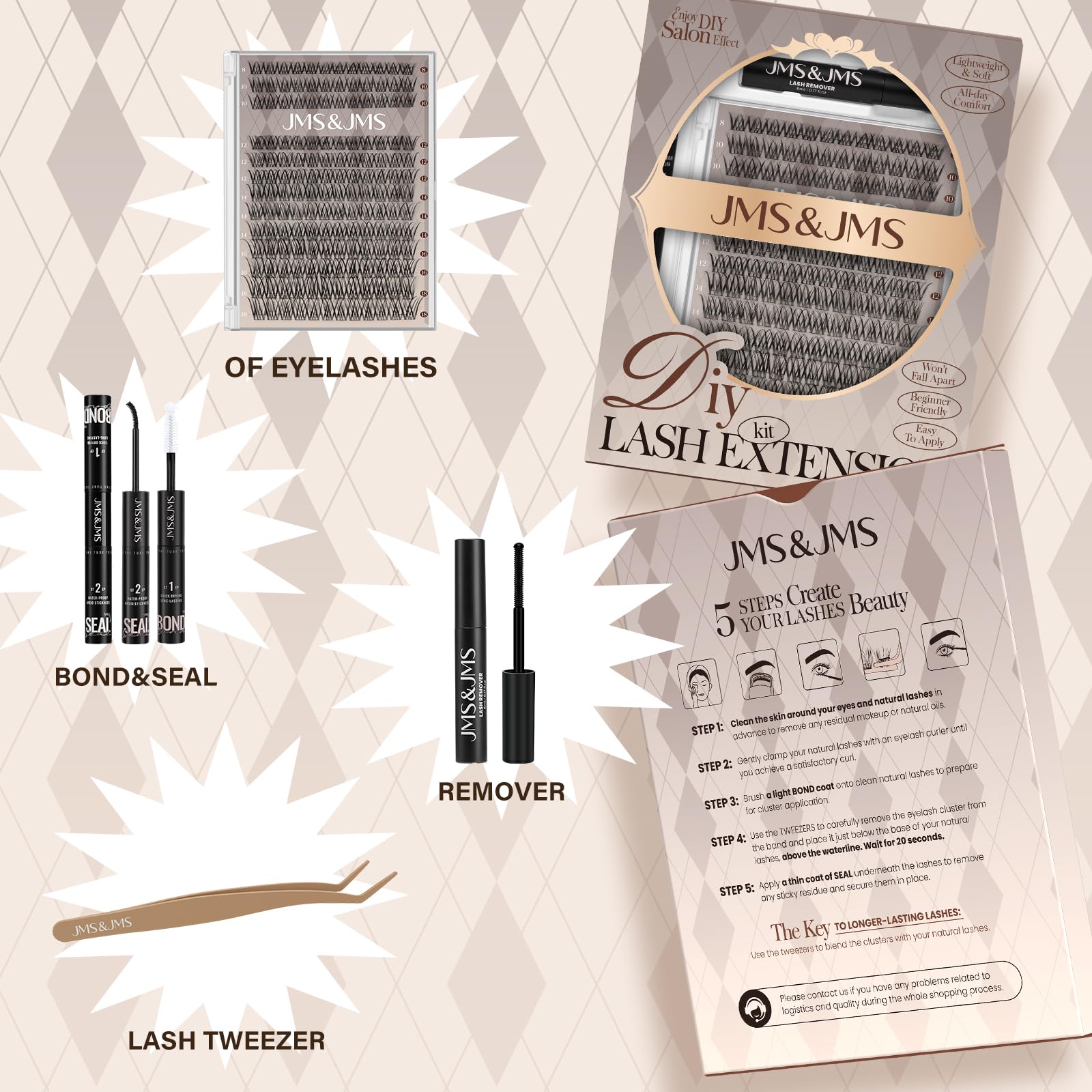 JMS&JMS Precision lash tweezer for easy placement.
