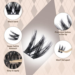 JMS&JMS mixed-length clusters 8-18mm for quick natural-looking eye-enhancement