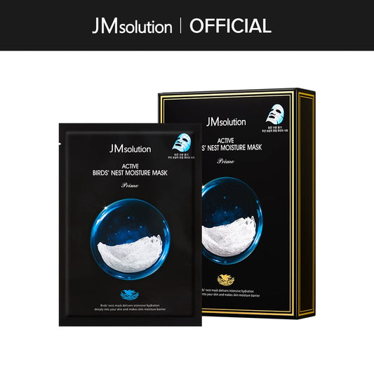 JMsolution Birds' Nest Mask sheet close-up highlighting nourishing texture