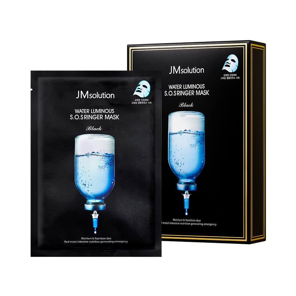 JMsolution Water Luminous S.O.S Ringer Mask packaging indicating hydration quality