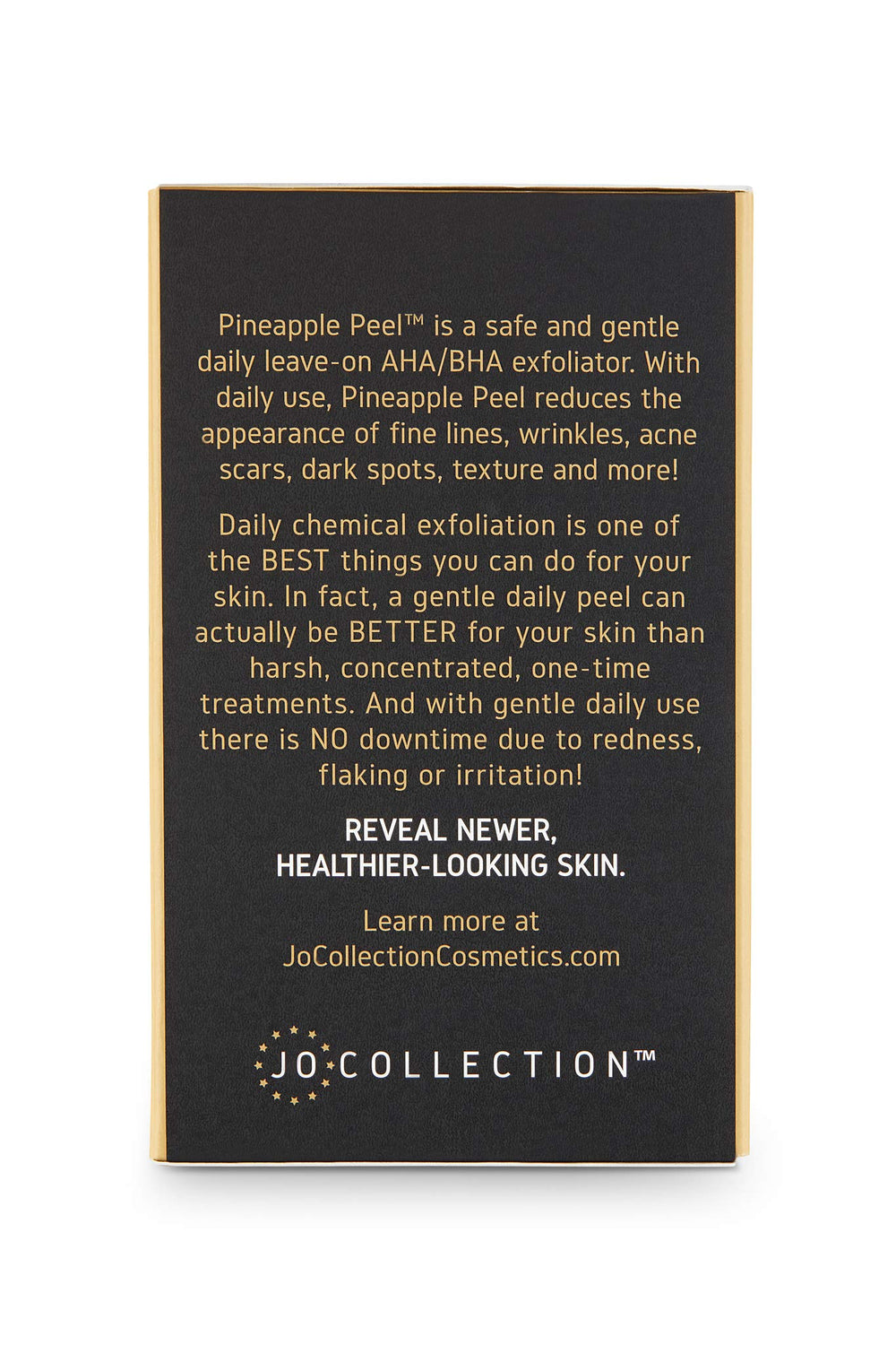 JO COLLECTION Pineapple Peel label detail highlights key active ingredients.