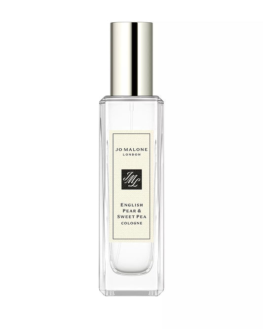 Jo Malone English Pear & Sweet Pea bottle with fresh pear and florals for daily wear.