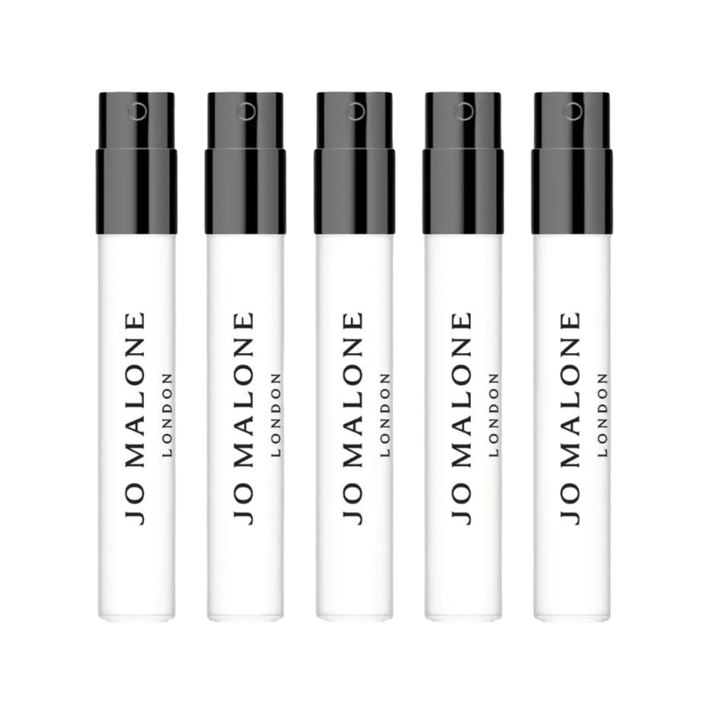 Jo Malone London discovery collection bottles—five fragrance samples to explore at home or on the go.