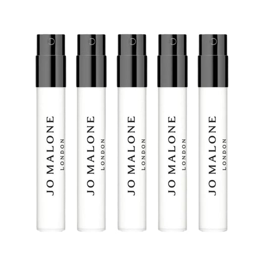 Jo Malone London discovery collection bottles—five fragrance samples to explore at home or on the go.