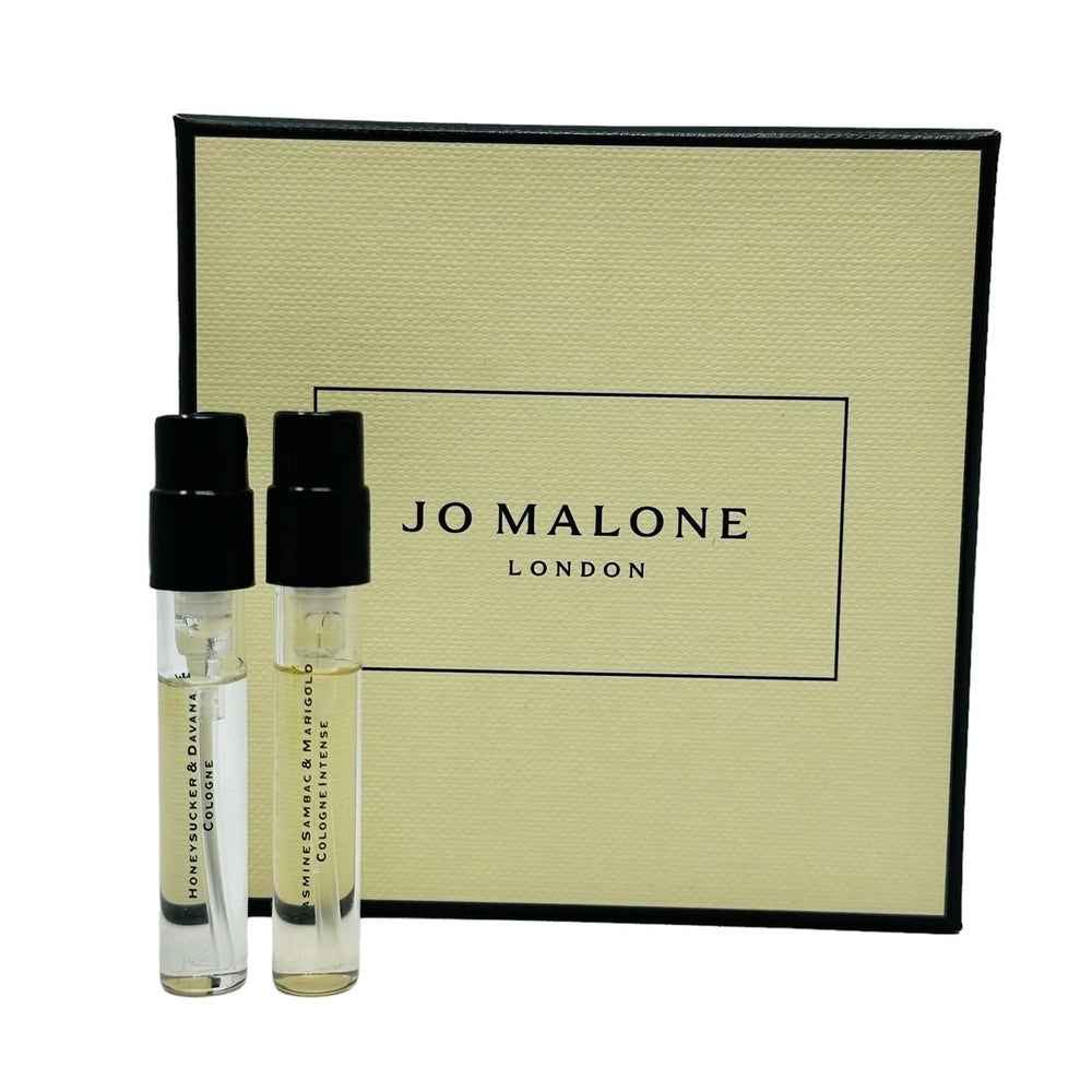 Jo Malone sample vial set: Jasmine Sambac & Marigold and Honeysuckle & Davana for travel testing