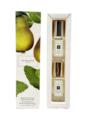 Jo Malone Travel Duo English Pear & Freesia bottle offers crisp fruit and floral notes on the go