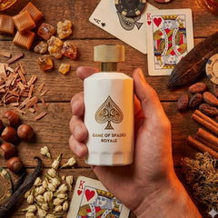Jo Milano Game of Spades Royale fragrance longevity supports confident wear from morning to evening.