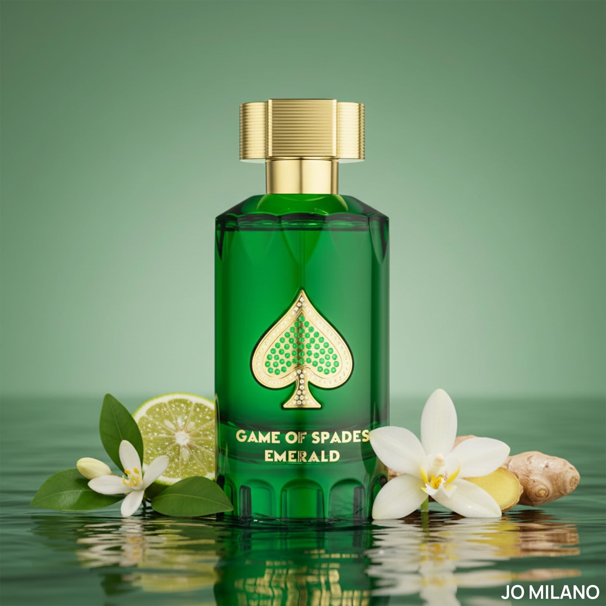 Jo Milano Game of Spades Emerald cap closeup highlights refined luxury and sturdy construction.