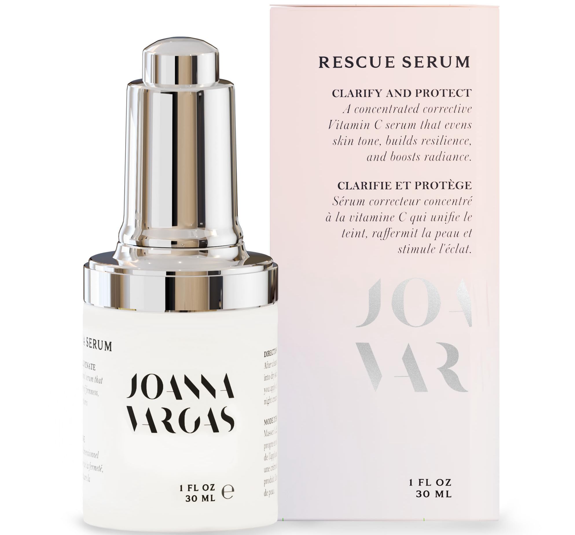 Joanna Vargas Vitamin C Serum bottle with pump delivering radiant, hydrated skin