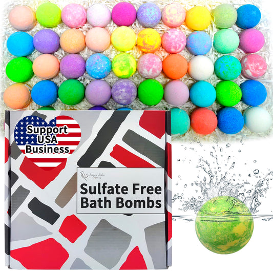 Joanne Arden Organics 50-piece gift set with varied bath bombs for gifting and daily indulgence