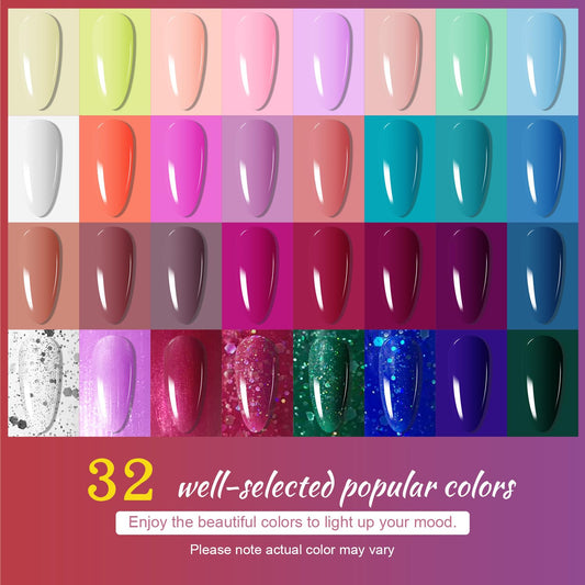 JODSONE 32-color gel polish set for versatile season-long nail design options